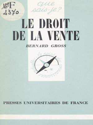 cover image of Le droit de la vente